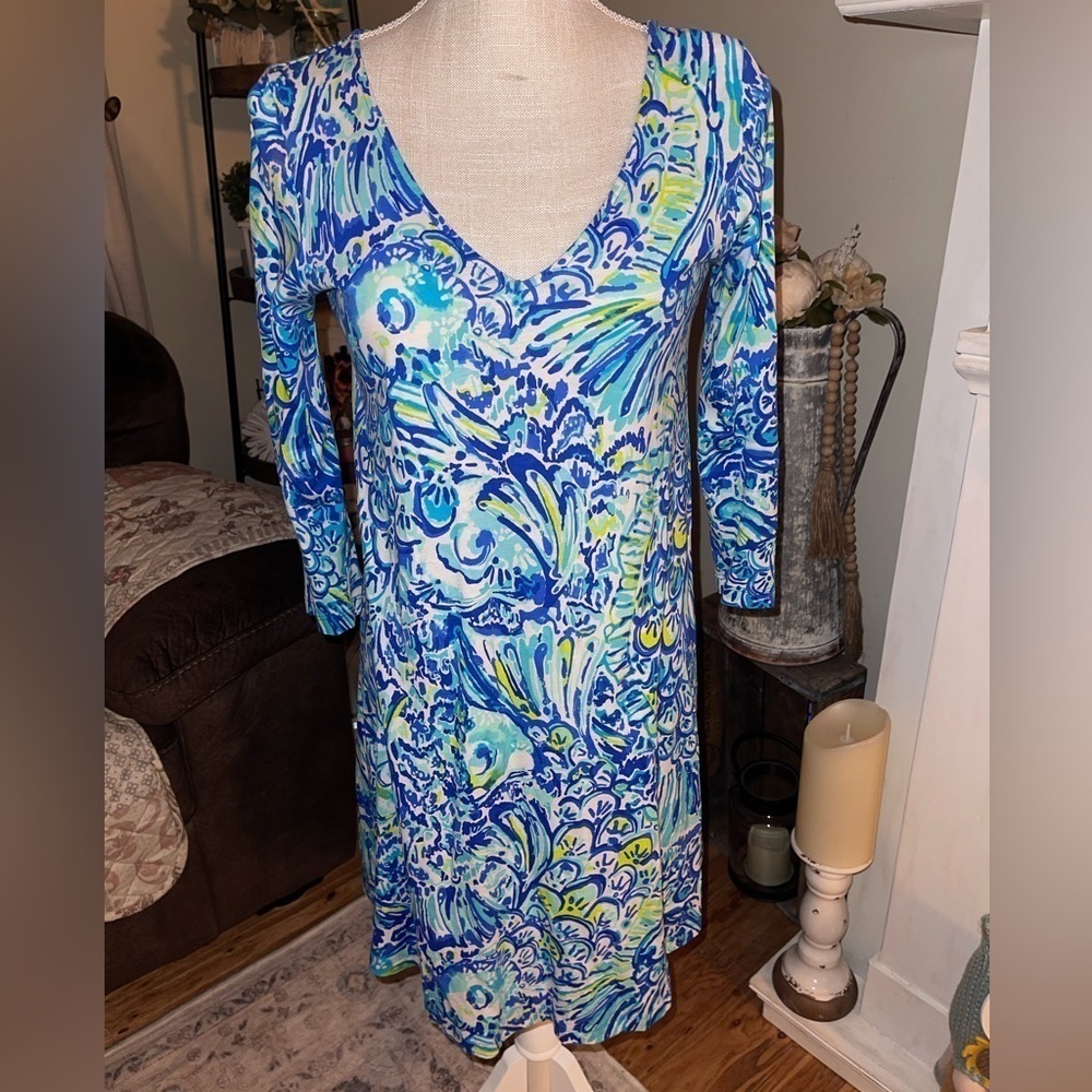 Lily Pulitzer Erin blue crush dress. Worn once EUC SIZE XS - Picture 1 of 13